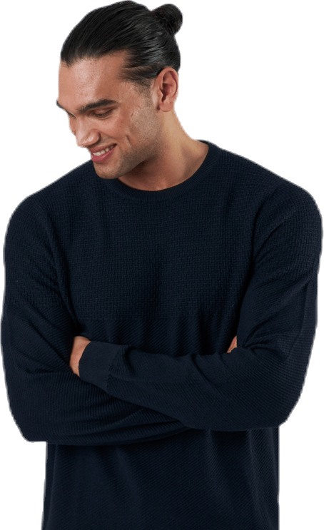 Blacamp Knit Structure Crew Neck Blue - Bild 4