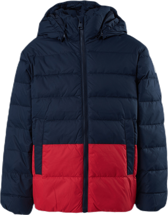 Amund Down Jacket Blue/Red, Unisex, Klær, jakker, Blå/Rød, 140