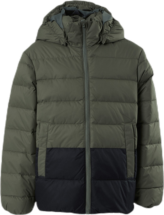 Amund Down Jacket Green/Grey, Unisex, Kleding, jassen, Groen/Grijs, 110