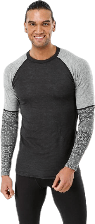 Geo Halfsleeve Crew Black/Grey, Male, Kläder, basskikt, Svart/Grå, M