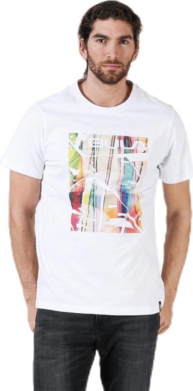 Palm Tee White, Male, Klær, T skjorte, Hvit, L