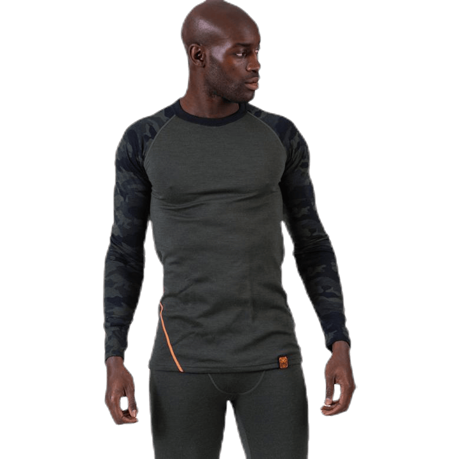 Camo Merino Wool Crew Green