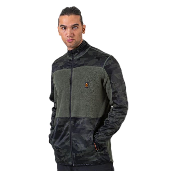 Camo Fleece Jacket Green, Male, Klær, jakker, Grønn, M