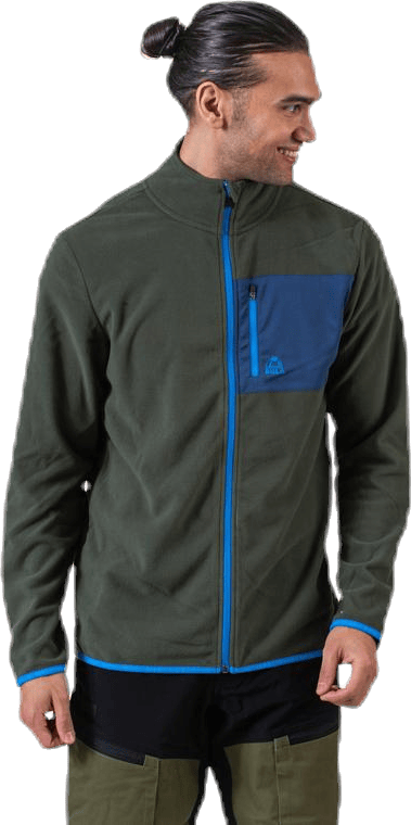 Fleece Jacket Olive green/Blue, Male, Vaatteet, takit, Sininen/Harmaa, XL