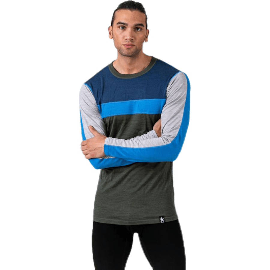 Retro wool Crew Green/Grey