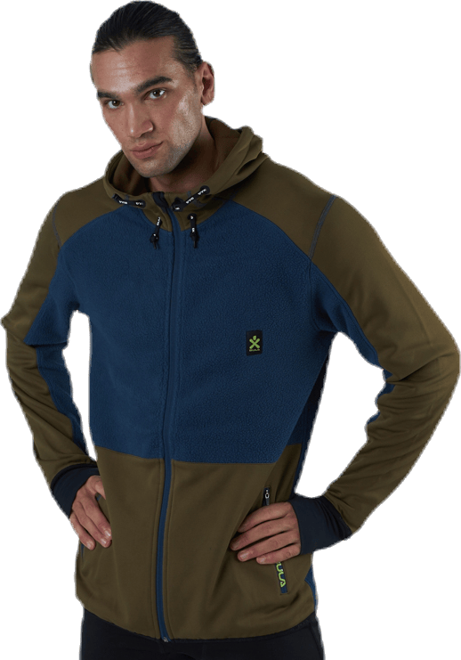 Fleece Zip Hood Blue/Green, Male, Apparels, jackets, Blue/Green, M