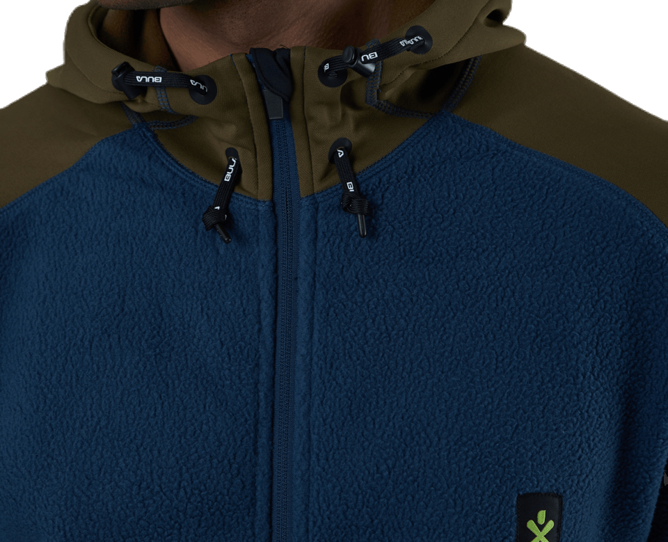 Fleece Zip Hood Blue/Green - Bild 4