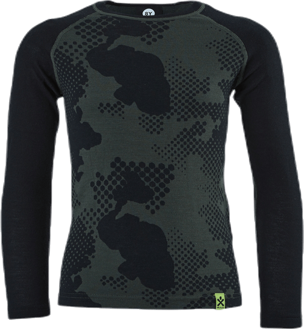 Junior Freeride Merino Wool Crew Green
