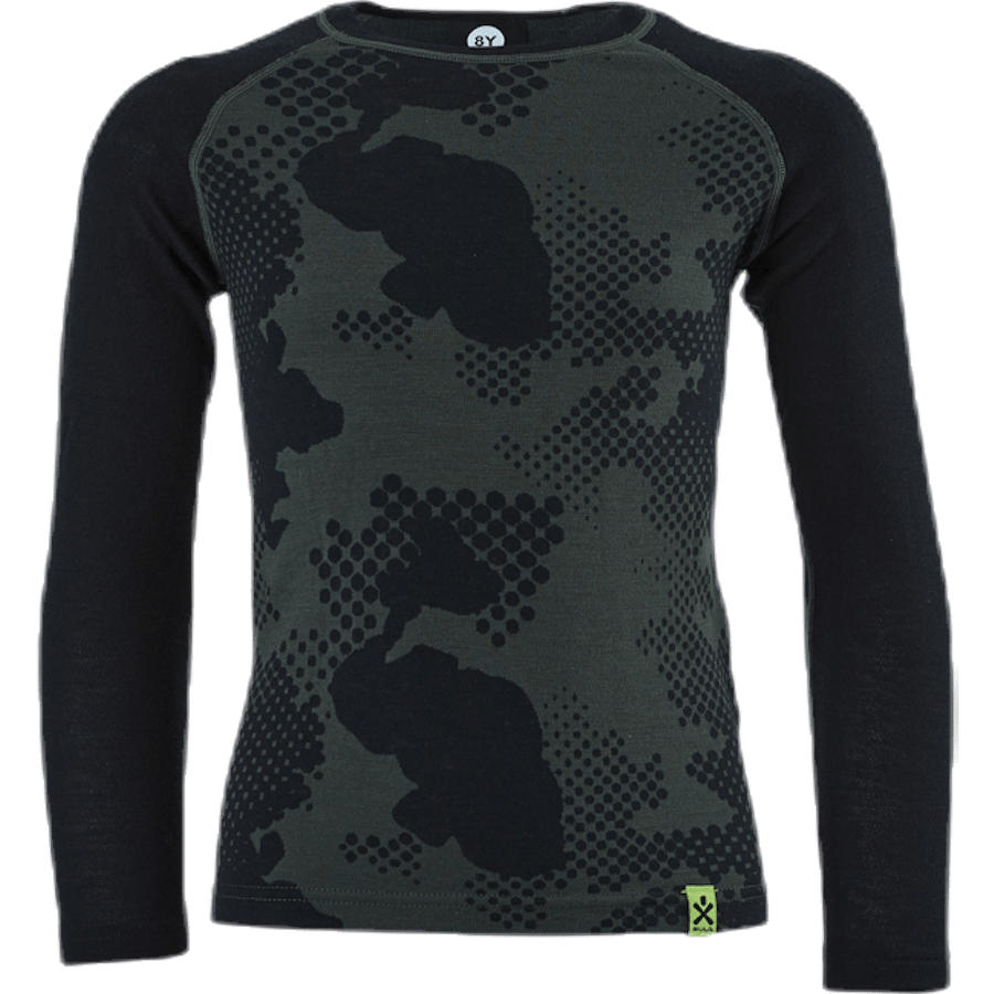 Junior Freeride Merino Wool Crew Green