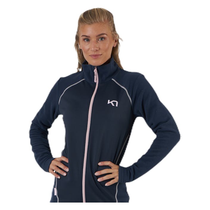 Kari Full Zip Shirt Fleece Blue, Female, Apparels, jackets, Alpine sports, Blue, S
