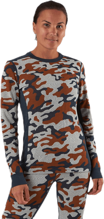 Kongle Long Sleeve Shirt Patterned/Brown, Female, Vêtements, couches de base, Sport d'hiver, À motifs/Marron, M