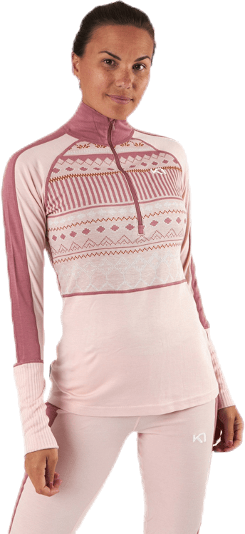 Perle Half-Zip Shirt Pink, Female, Apparels, base layers, Alpine sports, Pink, XL