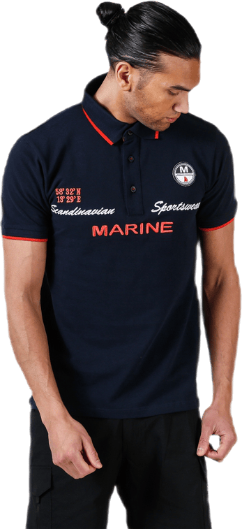 St Tropez Pique Blue, Male, Kleding, T-shirt, Blauw, S