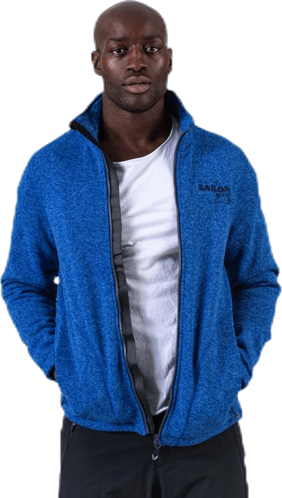 Ralf Melange Fleece Jacket w. Windproof Lining Blue - Bild 5