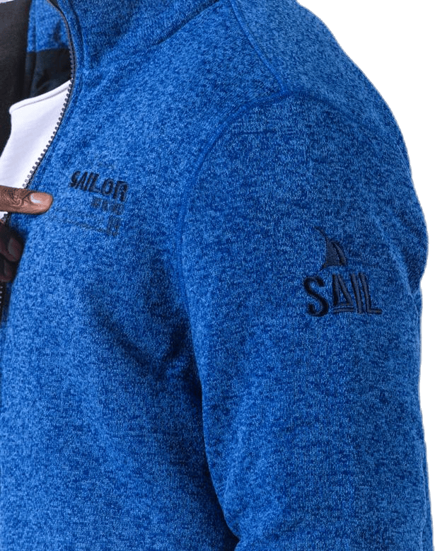 Ralf Melange Fleece Jacket w. Windproof Lining Blue - Bild 6