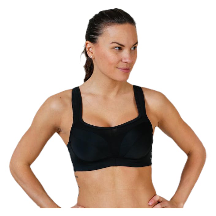 High Support Sports Bra H Black, Female, Odzież, Stanik sportowy, Bieganie, Czarny, 65 B