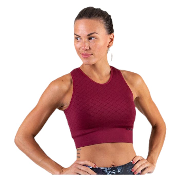 Seamless Crop Top Red, Female, Odzież, Stanik sportowy, Bieganie, Czerwony, L/XL