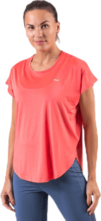Leo Loose Top Pink/Red, Female, Odzież, Podkoszulek, Trening, Różowy/Czerwony, M