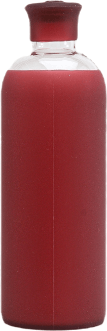 Glass Water Bottle Red