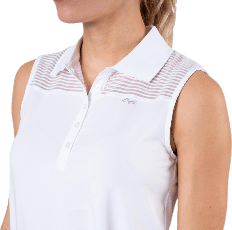 Miko Sleeveless Poloshirt White - Bild 4