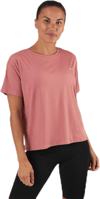 Logo Ribbed Tee Pink