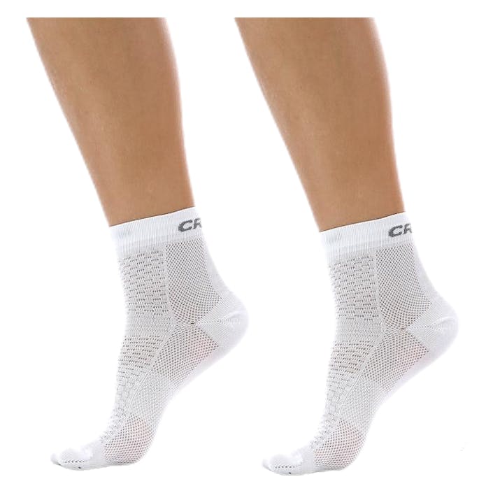 Cool Mid 2-Pack Sock White, Unisex, Apparels, Socks, Running, White, 34-36