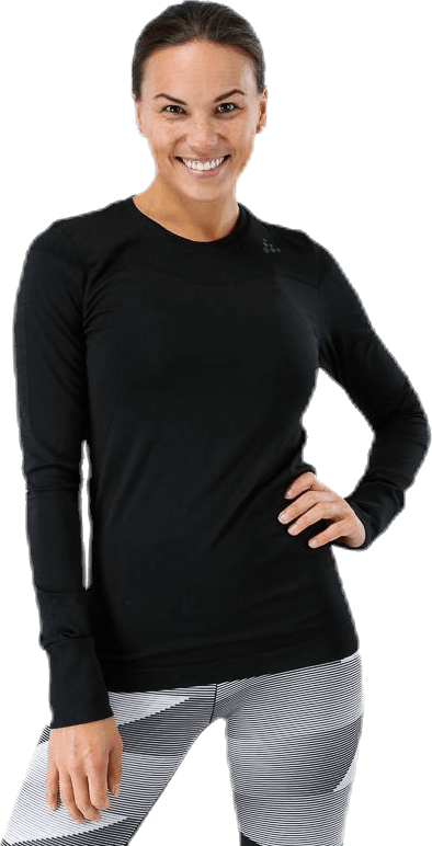 Fuseknit Comfort RN LS Black, Female, Vêtements, couches de base, Noir, XL