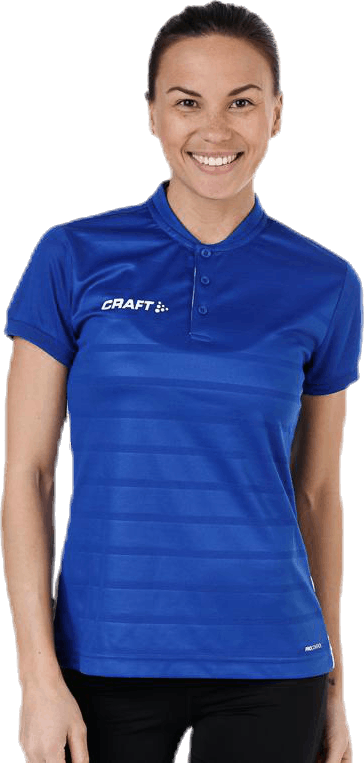 Pro Control Button Jersey W Blue/White, Female, Odzież, Podkoszulek, Piłka nożna, Niebieski/Biały, XS