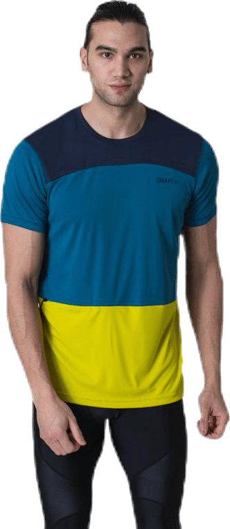 Charge SS Tech Tee Blue/Yellow, Male, Odzież, Podkoszulek, Trening, Niebieski/Żółty, S