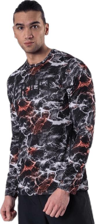 Vent Mesh LS Tee Patterned/Black, Male, Apparels, Shirts, Workout, Patterned/Black, L