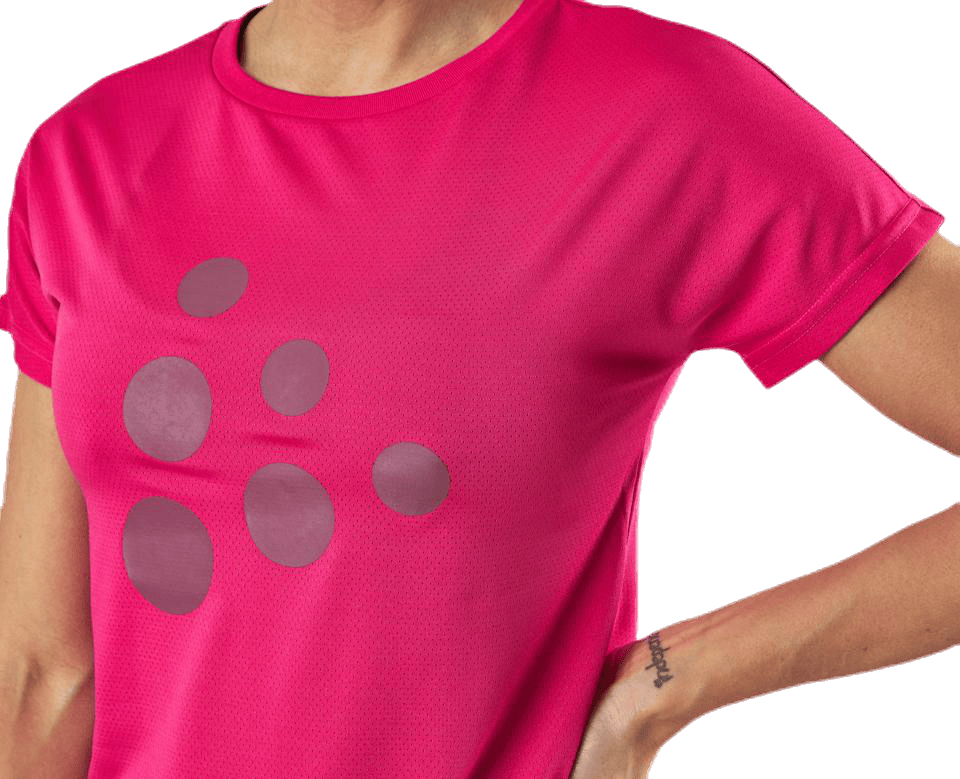 Eaze SS Logo Mesh Tee Pink - Bild 5