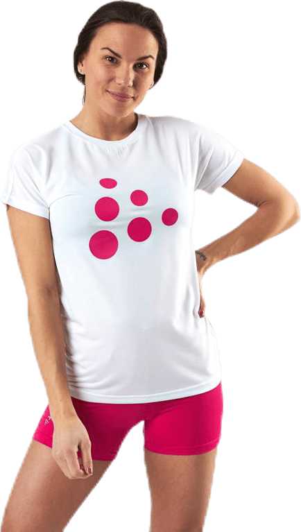 Eaze SS Logo Mesh Tee Pink/White