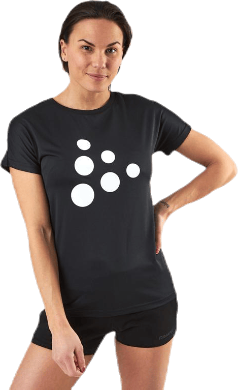 Eaze SS Logo Mesh Tee White/Black, Female, Apparels, T-shirt, Workout, White/Black, L