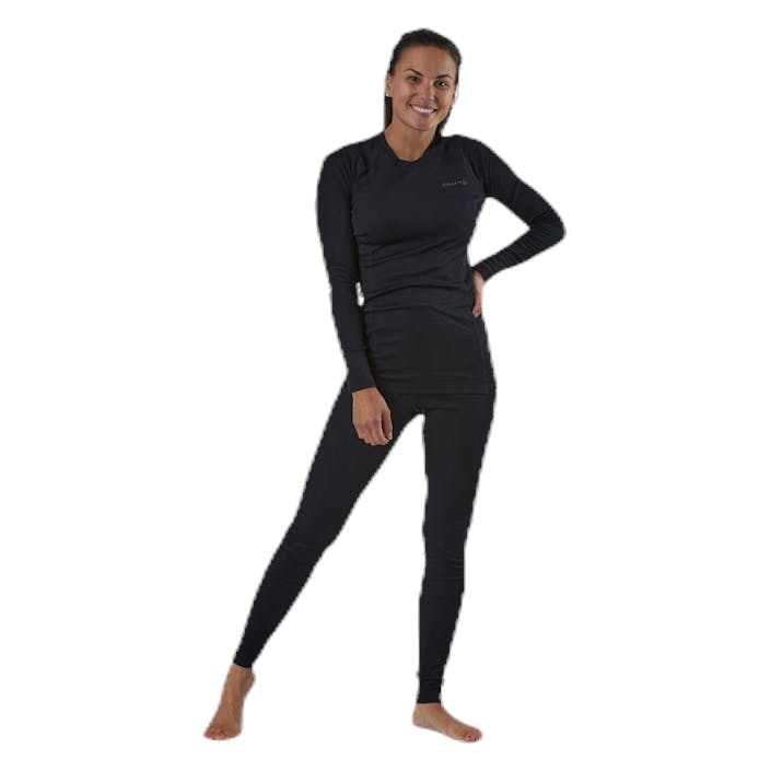 Core Warm Baselayer Set Black, Female, Apparels, base layers, Black, XL