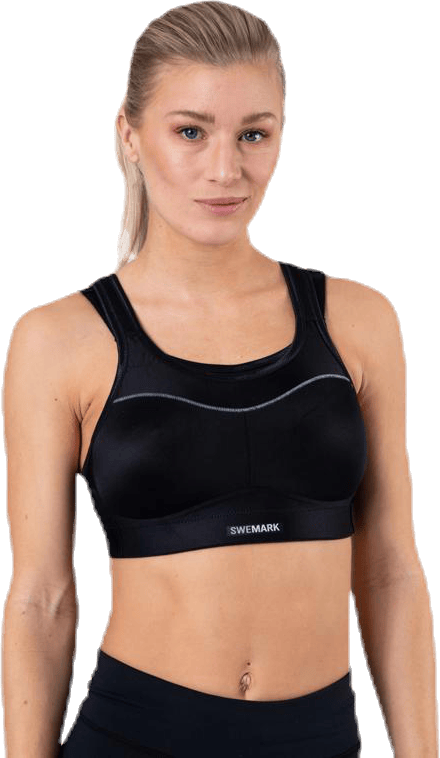 Authentic Black, Female, Apparels, Sports Bras, Running, Black, 90 D