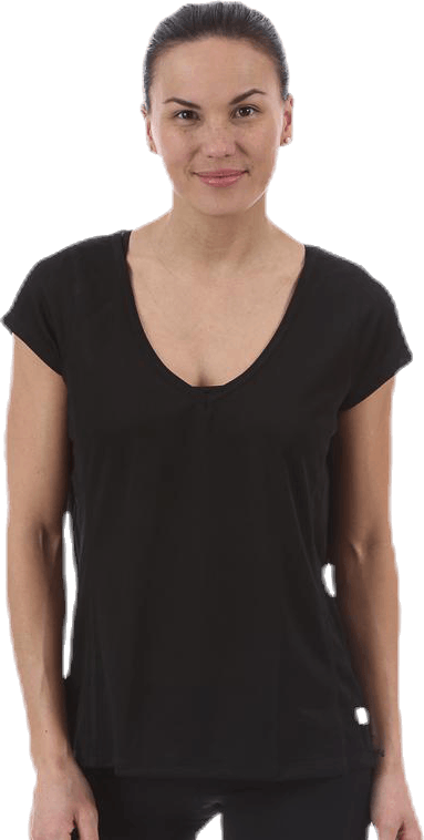 Actilove Solid Top Black, Female, Odevy, Tričko, Posilovať, Čierna, S
