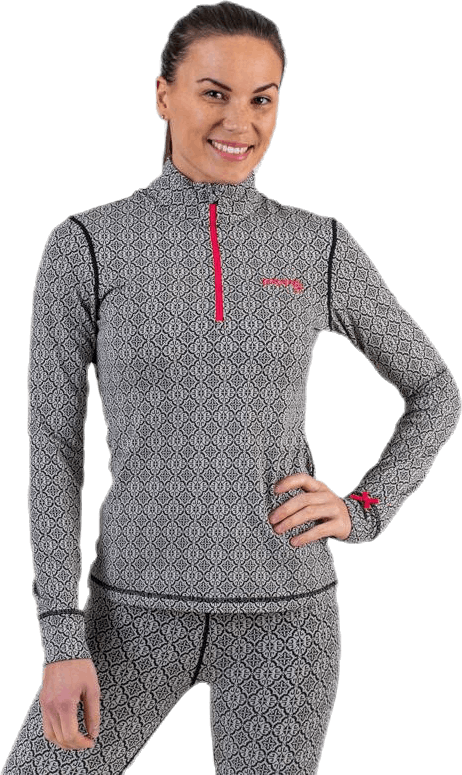 Spin To Win Mid Layer Top White/Black, Female, Klær, basislag, Alpinsport, Hvit/Svart, S