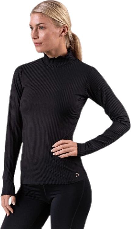 Madelyn Rib Black, Female, Apparels, Shirts, Yoga, Black, S