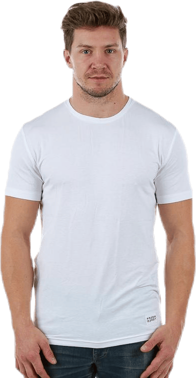 Bamboo Straight Tee White, Male, Kleding, T-shirt, Wit, M