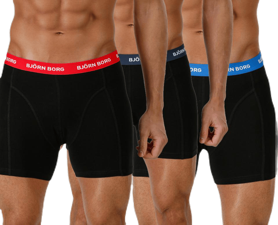 Solid Contrast Shorts 3-pack Black, Male, Apparels, Underwear, Black, XXL