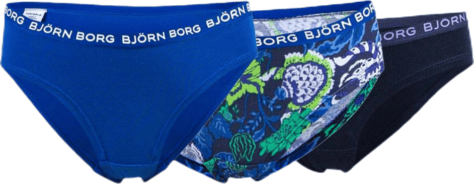 Hipster Strong Flower Junior 3-Pack Blue, Unisex, Kleding, Ondergoed, Blauw, 110/116