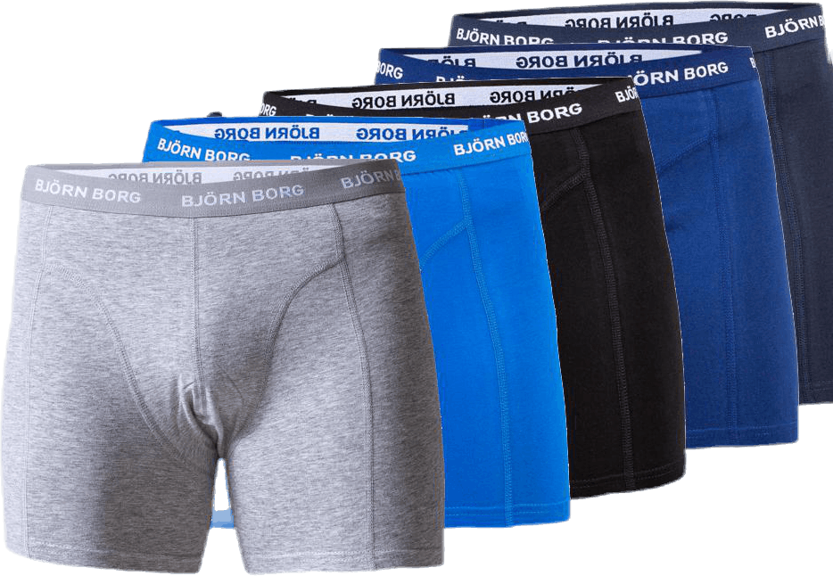 Solid Shorts 5-Pack Blue/Patterned