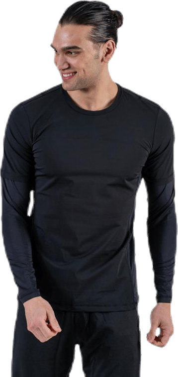 Avery LS Tech Tee Black, Male, Ropa, Camisas, Fitness, Negro, M