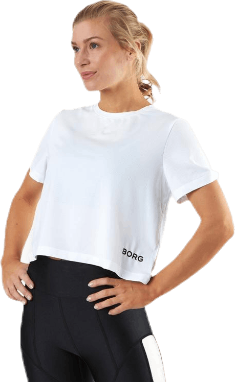 Cropped Tee Cate White, Female, Apparels, T-shirt, Workout, White, 34