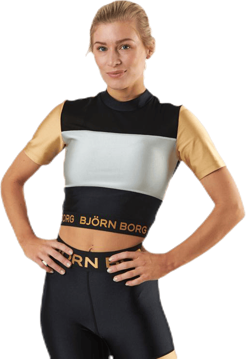Cylie Cropped Tee Black/Gold