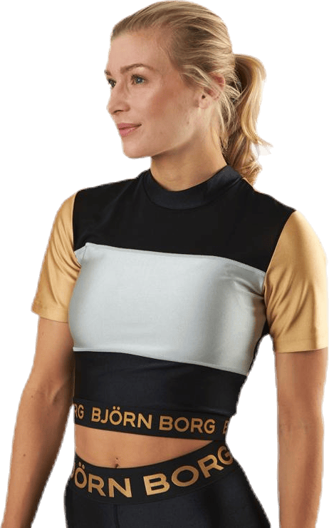 Cylie Cropped Tee Black/Gold - Bild 2