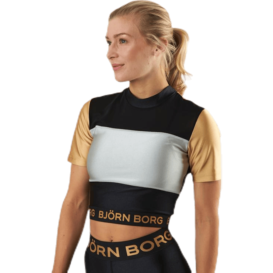 Cylie Cropped Tee Black/Gold - Bild 2
