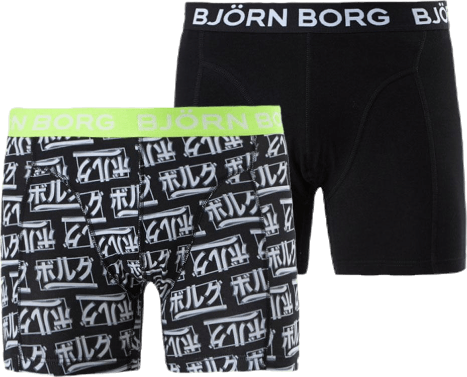 Jpn Logo Sammy Shorts 2-Pack Black/Yellow, Male, Klær, Undertøy, Svart/Gul, S