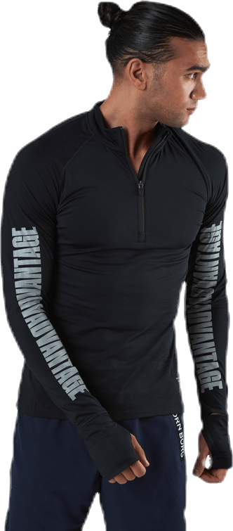 Night Midlayer Black, Male, Kleding, Overhemden, Training, Zwart, S