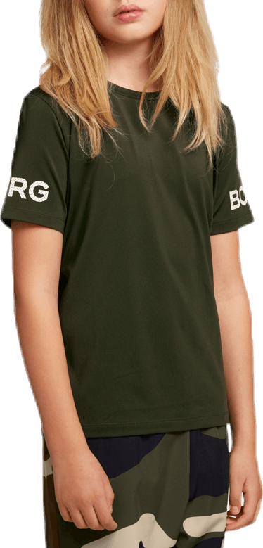 Borg Tee Junior Green, Unisex, Odevy, Tričko, Posilovať, Zelená, 122/128